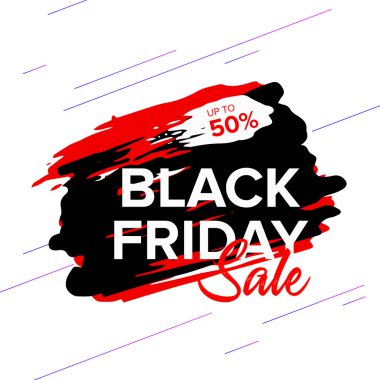 Siyah Cuma satış Web Banner tasarım şablonu. Reklam afişi. Vektör çizim.