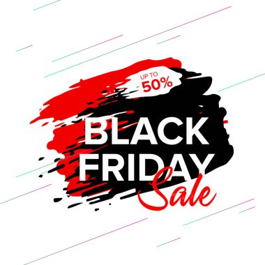 Siyah Cuma satış Web Banner tasarım şablonu. Reklam afişi. Vektör çizim.