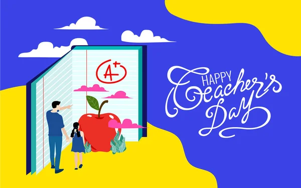 creative abstract, banner or poster for Happy Teachers Day with nice and creative design illustration