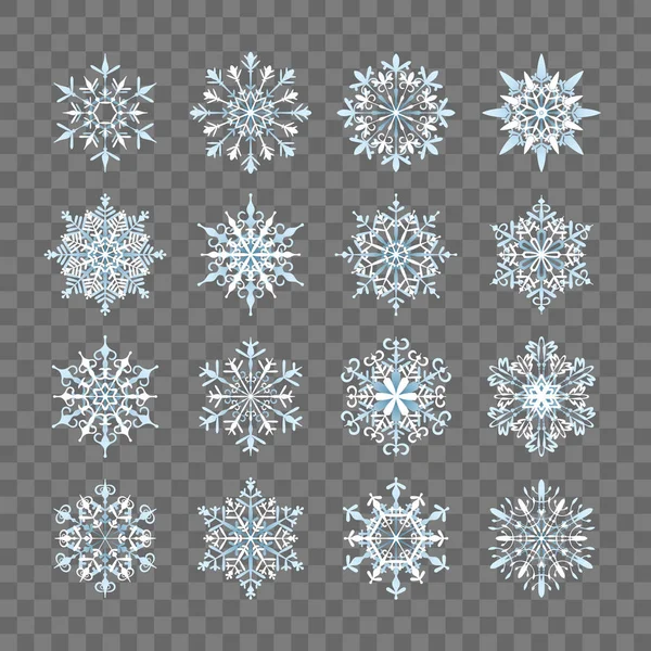 雪のフレーク ベクトル図のセット — ストックベクタ