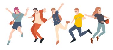 Beyaz, vektör çizim üzerinde çeşitli dans eden kişi