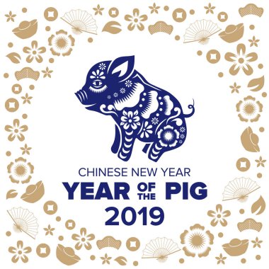 Klasik Çin yeni yılı arka plan, vektör çizim