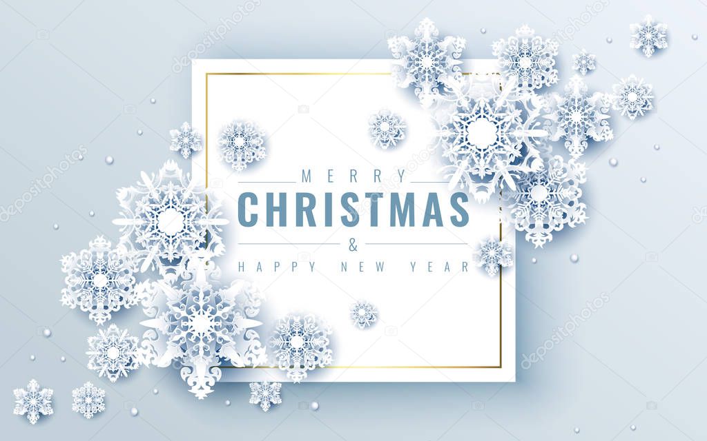 Merry Christmas text design. Vector logo, typography. Usable as banner, greeting card, gift package etc.