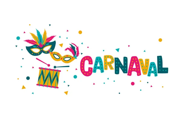 Banner Carnaval Colorido Artístico Ilustração Vetorial — Vetor de Stock