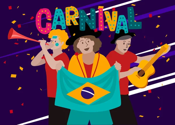 Banner Carnaval Colorido Artístico Ilustração Vetorial — Vetor de Stock