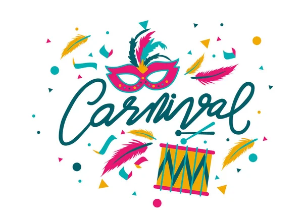 Banner Carnaval Colorido Artístico Ilustração Vetorial — Vetor de Stock