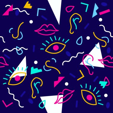 Dikişsiz sanatsal desen, vektör çizim