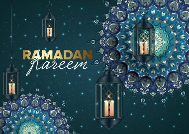 Ramazan şenlikli desen, İslami tatil vektör illüstrasyon