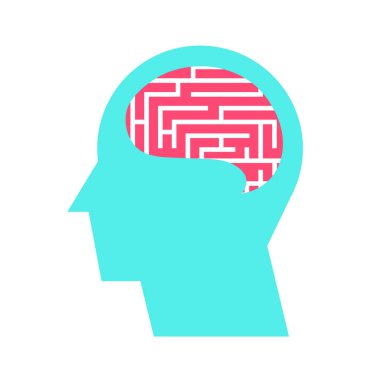 labirent beyinleri ile insan kafası sanatının vektör yaratıcı illüstrasyon