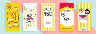 alışveriş satış indirimleri için vektör afiş, yüzde 30, yüzde 50 ve yüzde 70