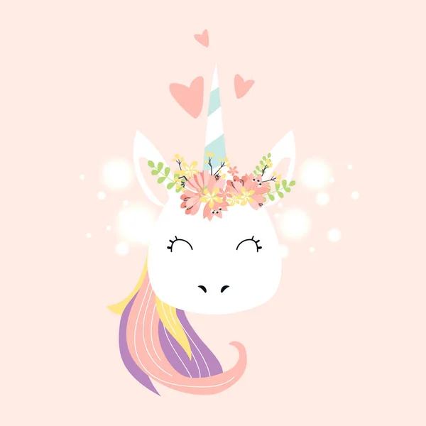 Vector Kunst Van Fairy Unicorn Verliefd — Stockvector