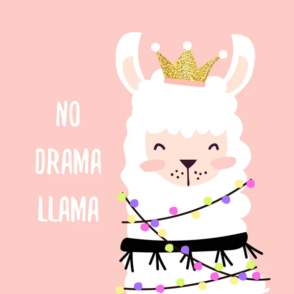 Arte Vectorial Llama Animal Drama Llama — Archivo Imágenes Vectoriales