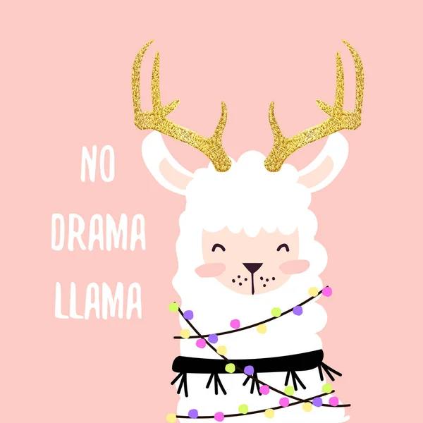 Arte Vectorial Llama Animal Drama Llama — Archivo Imágenes Vectoriales