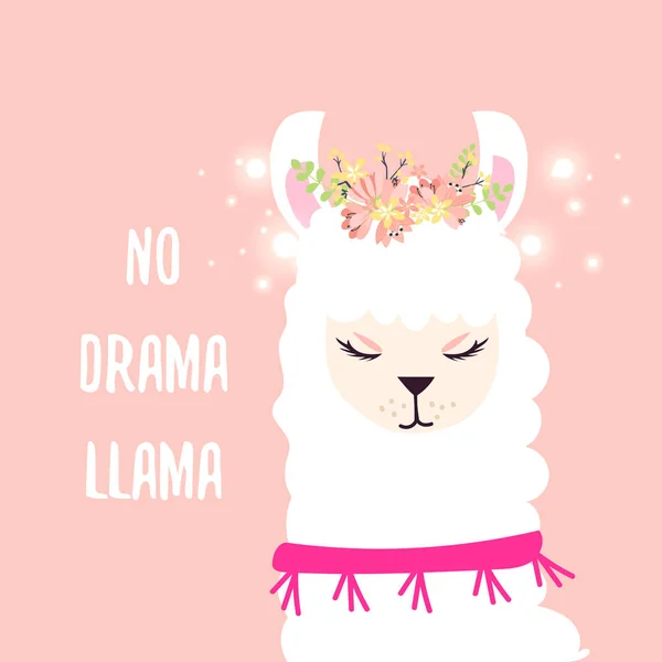 Arte Vectorial Llama Animal Drama Llama — Archivo Imágenes Vectoriales