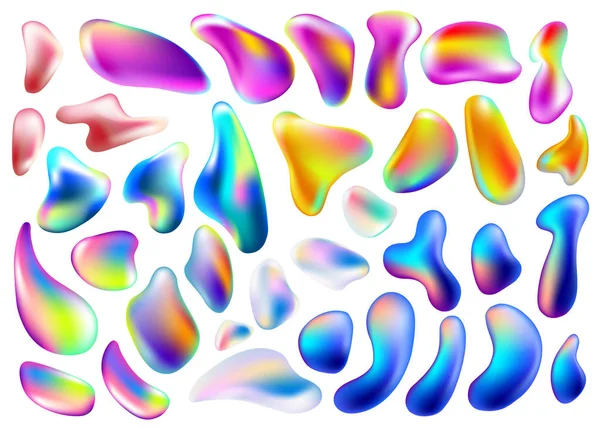 Gouttes Vectorielles Liquides Colorées Ensemble — Image vectorielle