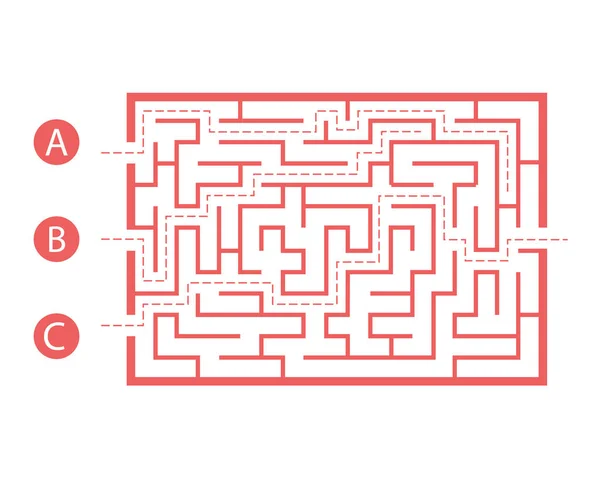 Abcの方法 幾何学的なポスターと迷路ゲームのベクトルイラスト — ストックベクタ