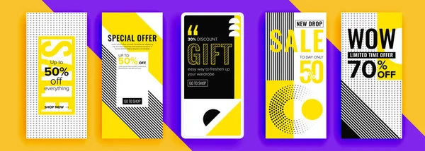 Creatieve Kleurrijke Vector Verkoop Banners Coupons Voor Shopping Kortingen Procent — Stockvector