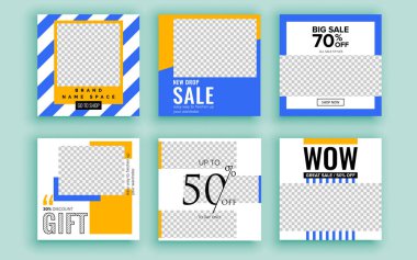 Renkli satış afişleri, posterler seti.