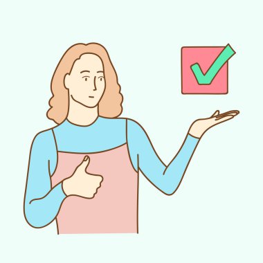 Doğru seçimi gösteren kadın