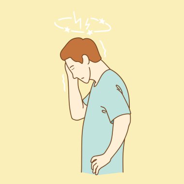 Baş ağrısı olan adamın portresi