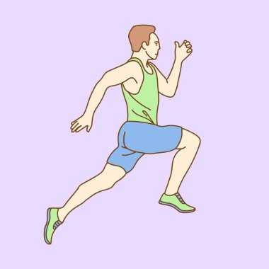 Sportif adam atlet koşu
