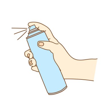 Sprey beyaz arka plan üzerinde izole ile insan eli