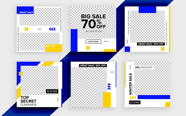 Set Banner Vendita Colorati Manifesti — Vettoriale Stock