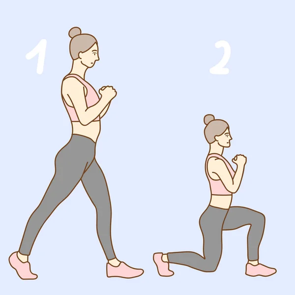 Femme Sportive Faisant Des Exercices — Image vectorielle