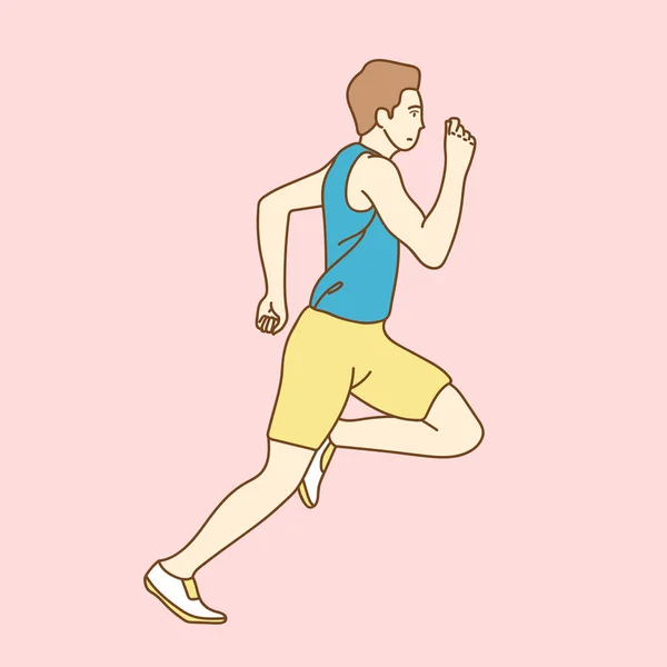 Homme Sportif Athlète Course — Image vectorielle