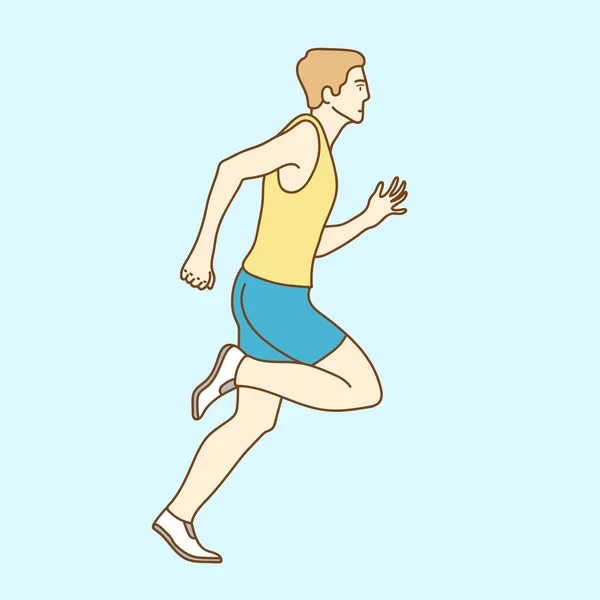 Deportivo Hombre Atleta Corriendo — Vector de stock