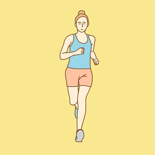 Vue Face Jogging Femme — Image vectorielle