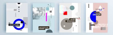 Minimum geometrik desenli posterler. vektör modern soyut arkaplan