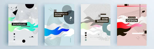 Minimum Geometrik Desenli Posterler Vektör Modern Soyut Arkaplan — Stok Vektör