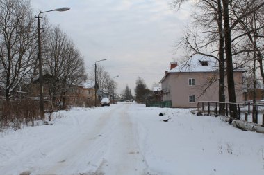 İl bir Rus şehri kış manzara