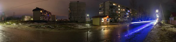 Night Panorama Street Bolchevikov — Stok fotoğraf