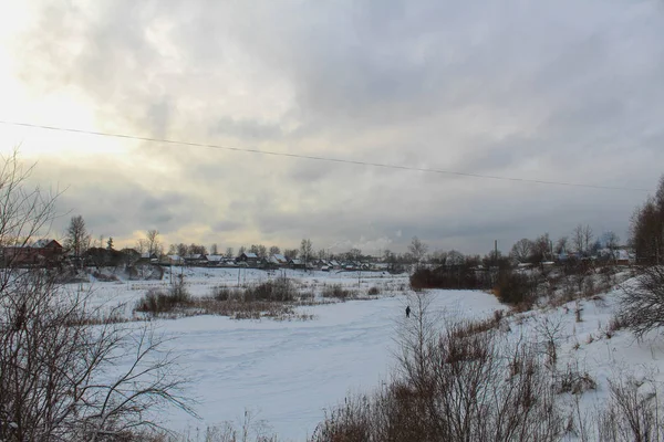 Paisaje Invernal Una Ciudad Rusa Provincial — Foto de Stock