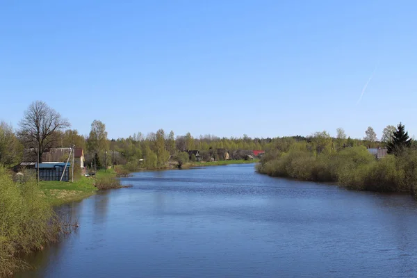 Crue Printanière Village Oskuy Région Novgorod — Photo