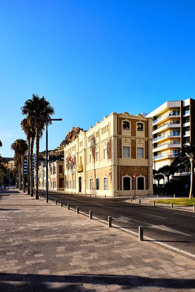 Widok Ulicy Plaza Puerta Del Mar Pobliżu Portu Promenady Morskiego — Zdjęcie stockowe