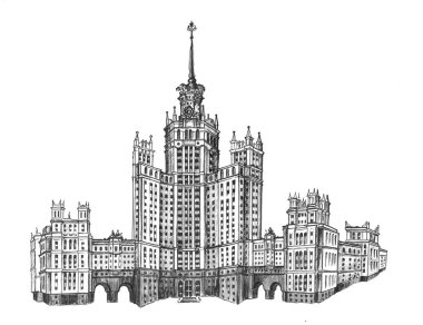 Stalin'in gökdelen üzerinde Kudrinskaya.