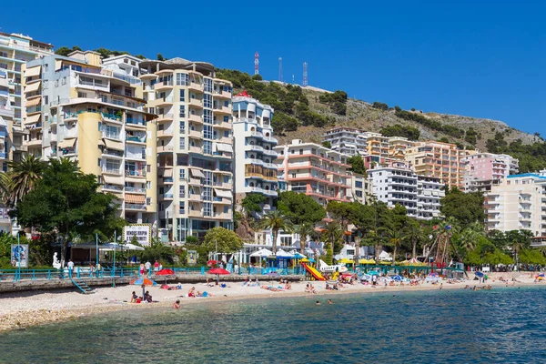 Saranda Albania Junio 2014 Vista Ciudad Saranda Largo Costa Ciudad —  Fotos de Stock