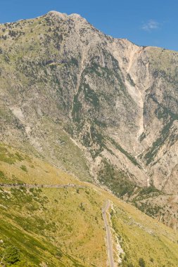 Cikes dağın, Llogara Pass, Arnavutluk görünümünde doğal peyzaj