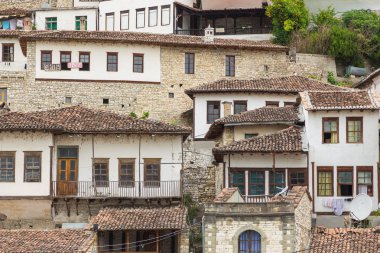 Tarihi kent Berat, Mangalem district, Osmanlı mimarisinde Arnavutluk.