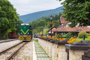 Mokra Gora dağlarda Tara, Mokra Gora, Sırbistan Tren İstasyonu.