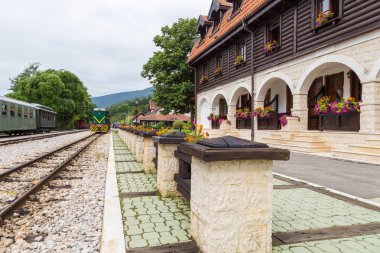 Mokra Gora dağlarda Tara, Mokra Gora, Sırbistan Tren İstasyonu.