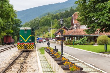 Mokra Gora dağlarda Tara, Mokra Gora, Sırbistan Tren İstasyonu.