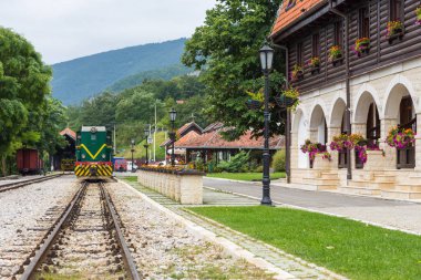 Mokra Gora dağlarda Tara, Mokra Gora, Sırbistan Tren İstasyonu.