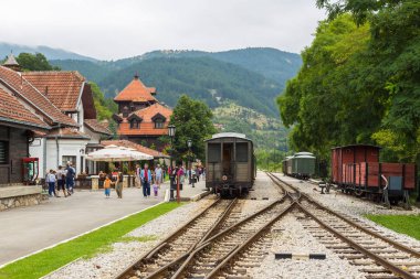 Mokra Gora dağlarda Tara, Mokra Gora, Sırbistan Tren İstasyonu.