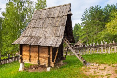 Ahşap binalarda Açık Hava Müzesi Sirogojno, Sırbistan.