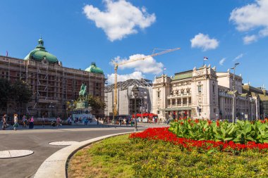 Cumhuriyet Meydanı Belgrad, Old Town, Sırbistan.