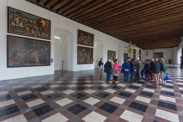 Der große Festsaal im Schloss Kronborg in Helsingor, Dänemark. — Stockfoto